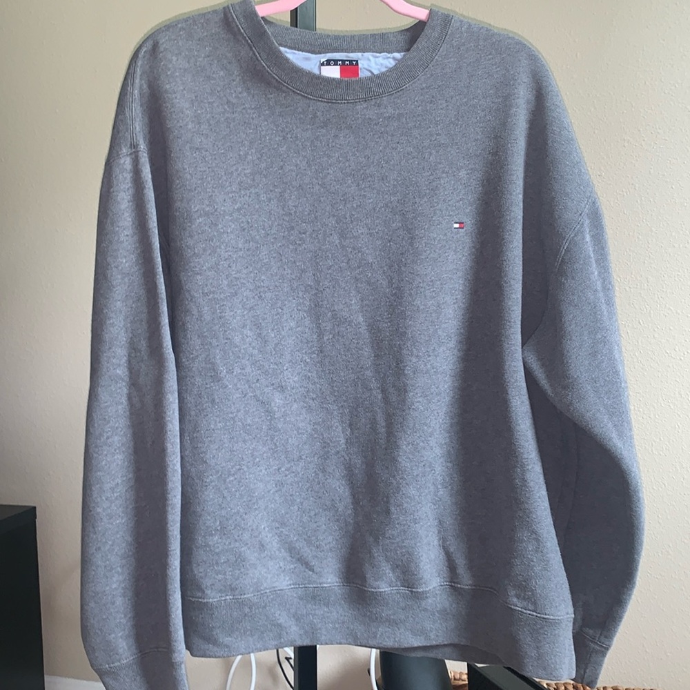 Vintage Tommy Hilfiger Y2K 2000s pullover gray unisex sweatshsirt xl